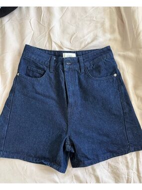 DISSH Dark Blue High-Rise Denim Shorts